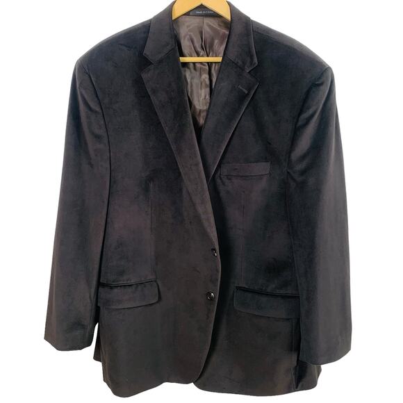 Ralph Lauren Chaps Size 48R Mens 2 Button Brown Velvet Sport Coat Blazer Jacket